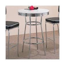 Coaster Company 1950 S Black Retro Round Bar Table Black Chrome Stools Sold Separately Walmart Com Bar Table Dining Table In Kitchen Bar Table And Stools