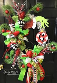 Grinch Inspired Christmas Wreath Grinch Christmas Decorations Grinch Christmas Tree Christmas Wreaths