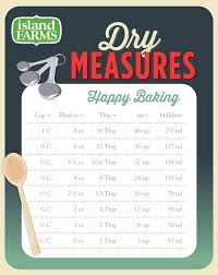 Dry Measures Conversion Chart Island Farms Food