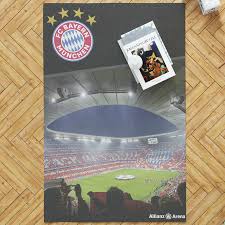 Fc bayern münchen fan teppich logo, 100cm. Fc Bayern Munchen Teppich Allianz Arena 100 X 120cm Fanteppich Rutschhemmend Fcb Ebay