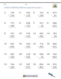 This page contains all our printable worksheets in section addition and subtraction of third grade math. 2nd Grade 3 Digit Addition And Subtraction With Regrouping Novocom Top
