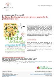 La Maison Des Vins Du Languedoc Propose Un Marche De Producteurs De Pays Rafal