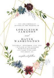 2 Geometric Flowers Wedding Invitation Template Set Rsvp Etsy In 2021 Housewarming Invitation Templates Party Invite Template Blank Wedding Invitation Templates