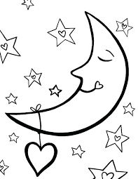 The coloring pages of stars help to expand children's imagination skills as they choose the colors for these stars. Stars And Moon With Love Coloring Page Free Printable Coloring Pages For Kids