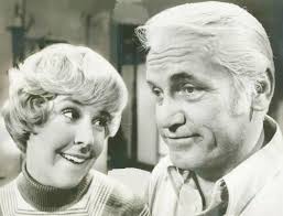 Georgia Engel and her on-screen love, Ted Knight as "Ted Baxter"