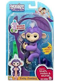 Fingerlings Mia Baby Monkey Interactive Toy Purple Includes Bonus Stand Popular Baby Toys Baby Monkey Interactive Baby