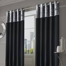 The velvet heavyweight grommet top window curtain panels bring a rich and luxurious look and feel to any room. Sienna Home Manhattan Crushed Velvet Band Eyelet Curtains Black