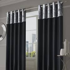 L indoor outdoor grommet top curtain panel in blush (2. Sienna Home Manhattan Crushed Velvet Band Eyelet Curtains Black