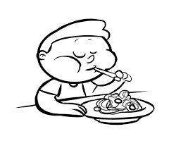 Por todo ello, si estás buscando dibujos bonitos de animales para pintar, lo mejor que puedes hacer es descargar o imprimir los que te presentamos en a todo esto, hay que añadir que es una actividad que fomenta la creatividad de los niños, de aquí que todo el mundo quiera que sus hijos pinten. Nino Comiendo Dibujos De Alimentos Para Colorear