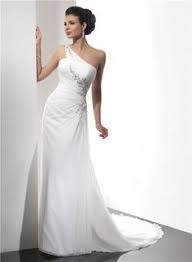 One Strap Wedding Dresses One Shoulder Summer Beach Chiffon Wedding Dress With Straps Beading A Line Wedding Dress Wedding Dresses