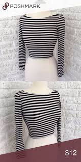 Black And White Striped Blouse H M H M Basic Divided Black White Striped Crop Clothes Design Black White Stripes Fashion
