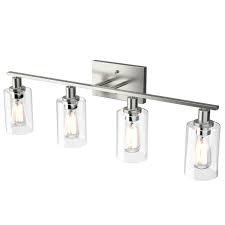 Free shipping on orders of $99+. Costway Ep24545us 4 Light Wall Sconce Modern Bathroom Vanity Light Fixtures W Clear Glass Shades For Sale Online Ebay