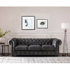 Dale Genuine Leather Chesterfield 95 Rolled Arm Sofa Leather Chesterfield Sofa Chesterfield Sofa Living Room Best Leather Sofa