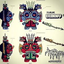 Jesse Hernandez S Cancelled 8 Inch Tlaloc Dunny From Kidrobot Aztec Art Mayan Art Tiki Art