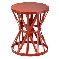 Hampton Bay 18 9 In Chili Red Round Metal Outdoor Patio Garden Stool Hd16023d The Home Depot Garden Stool Red Patio Furniture Metal Stool