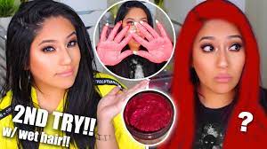 Does Colored Hair Wax Work On Dark Hair 2nd Try On Wet Hair Youtube