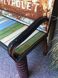 Rusty Old Car Parts Patriotic Bench Etsy Old Car Parts Car Part Furniture Recycling