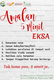 Eksa bukan bertujuan untuk menggantikan konsep 5s yang diamalkan sebelum ini, sebaliknya menambah baik elemen 5s tersebut dengan menyokong kepada pewujudan persekitaran kerja yang lebih kondusif. Blog Eksa Perpustakaan Ums Laman Utama