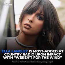 Ella Langley's "Weren't For The Wind" is most-added at Country radio!
