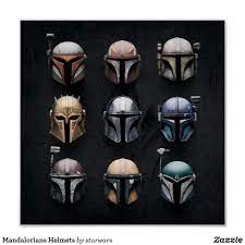 Mandalorians Helmets Poster Zazzle Com Star Wars Helmet Star Wars Pictures Star Wars Images
