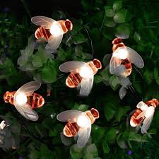 Glass battery powered garden lighting with solar sensor. Solar Powered Cute Honey Bee Led String Fairy Light Christmas Garland Lights Ebay