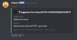 In place of players names it will show currently no one is playing in server if no one is playing in server and if players are hidden for server then it will show. Havoc Discord Bots