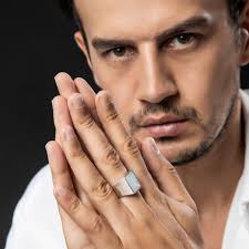 Mother of Pearl Silver Signet Ring, Valentine's Day Gift, 925K Sterling  Silver Minimalist Ring Gift for Him, Unique Birthday Gift for Men