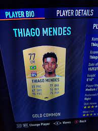 This is his non rare gold card. Thiago Mendes Strange Fut Picture Fifa