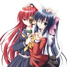 matra milan omamori himari amakawa yuuto hana (omamori himari) himari  animal ears nekomimi seifuku tail | 700797 | yande.re