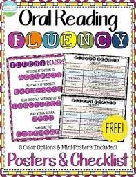 Free Oral Reading Fluency Posters And Fluent Reader Checklist Oral Reading Fluency Oral Reading Reading Fluency Practice