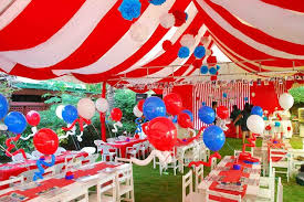 We started with a red tablecloth and then added the carnival themed tablecloth roll to make a table runner! Carnival Table Decoration Cheap Online Shopping