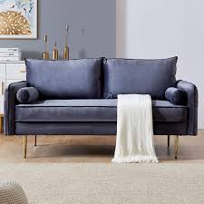 Decor trendy living rooms industrial livingroom brown living room decor design living room designs bohemian interior design bohemian living room coffee table. Gray Velvet Sofa 71 Fabric Sofa Couch For Living Room Modern Upholstered Sofas With Solid Wood Frame And Metal Golden Leg Velvet Loveseat Sofa Couch For Small Spaces And Office L1175