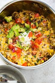 Instant Pot Ground Beef Burrito Bowls Oh Sweet Basil Recipe Instant Pot Dinner Recipes Potted Beef Recipe Burrito Bowls Recipe