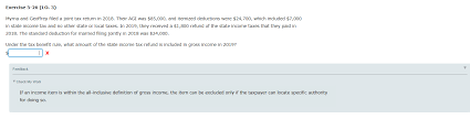 You can also find your 2019 tax return in the prior years section of the software: Exercise 5 26 Lo 3 Myrna And Geoffrey Filed A Chegg Com