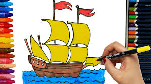 Wie Zeichnet Man Schiff Ausmalen Kinder Kindervideos Malen Und Zeichnen Fur Kinder Youtube