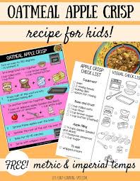 This Oatmeal Apple Crisp Recipe For Kids Gives Them Lots To Do To Help Print Off The Free Recipe And C Apple Crisp With Oatmeal Apple Crisp Recipes Kids Meals