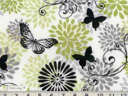 Black And White Floral Cotton Fabric Glamour Girl Quilting Fabric 100 Cotton Black White Gray Lime Green Lime Green Fabric Flowers Fabric