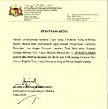 Pada 29 september 2014, unit integriti, jabatan ketua menteri melaka telah dikunjungi oleh dua orang pegawai integriti dari kumpulan melaka berhad yang diketuai oleh en. Pelantikan Ketua Menteri Melaka Ditangguh Kerabu Bersuara