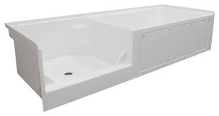 Shop for bathtubs at ferguson. Ovo White Acrylic Combo Bathtub Shower Base Unit 60 Tub And 36 Shower Base Contemporary Bathtubs By Valley Acrylic Houzz