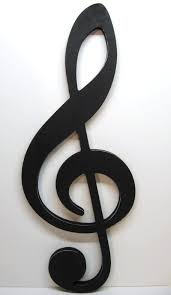 Large Treble Clef Sign Big Bold Graphic By Dimestorevintage 34 99 Treble Clef Music Decor Music Silhouette