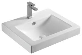 rectangular white ceramic self rimming