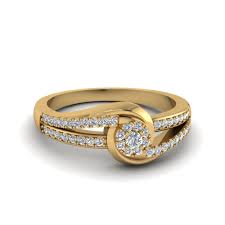 Alternating tapered baguette diamond wedding ring in 18k white gold (5/8 ct. Bypass Cluster Diamond Engagement Ring In 14k Yellow Gold Fascinating Diamonds