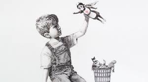Banksy is the name of an unknown graffiti art superstar. New Banksy Work Appears At Hospital As Note Is Left By Artist Ents Arts News Sky News