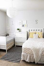 Baby bedside nursery organization :)welcome!! Joint Bedroom And Nursery Google Search Toddler And Baby Room Girls Shared Room Sibling Room