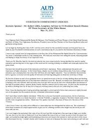 Each fall semester outstanding students are invited to submit applications for this. Keynote Speech American University In Dubai