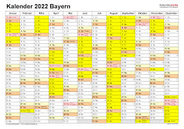 Februar 2021 kalender zum ausdrucken (deutschland). Kalender 2022 Bayern Ferien Feiertage Excel Vorlagen