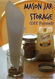 How To Make A Diy Funnel For Mason Jar Storage Budget Savvy Diva Mason Jar Storage Mason Jars Jar