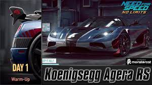 Need For Speed No Limits Koenigsegg Agera Rs Proving Grounds Day 1 Warm Up Youtube