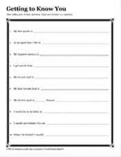 And…i had to include a special version of my get to know you worksheets just for my art teacher friends out there. Getting To Know You Printable 2nd 8th Grade Teachervision