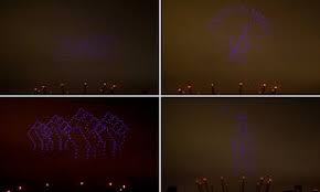 The display has been kept secret until now, with the drones flown over the river thames at 2am to perform the. Pre Recorded Socially Distant Light Show To See In The New Year Daily Mail Online